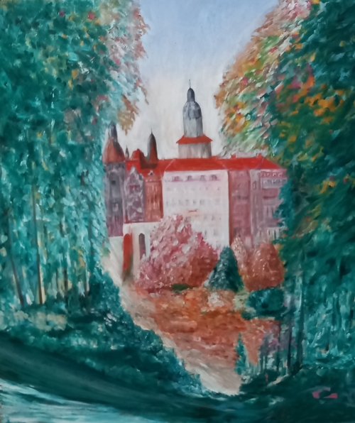 Książ widziany z parku